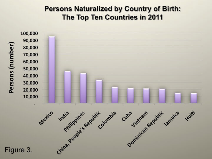 Naturalization by Country of Birth 2011