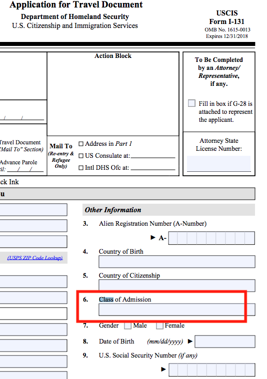 What Is Class Of Admission I-131? - US Immigration Blog